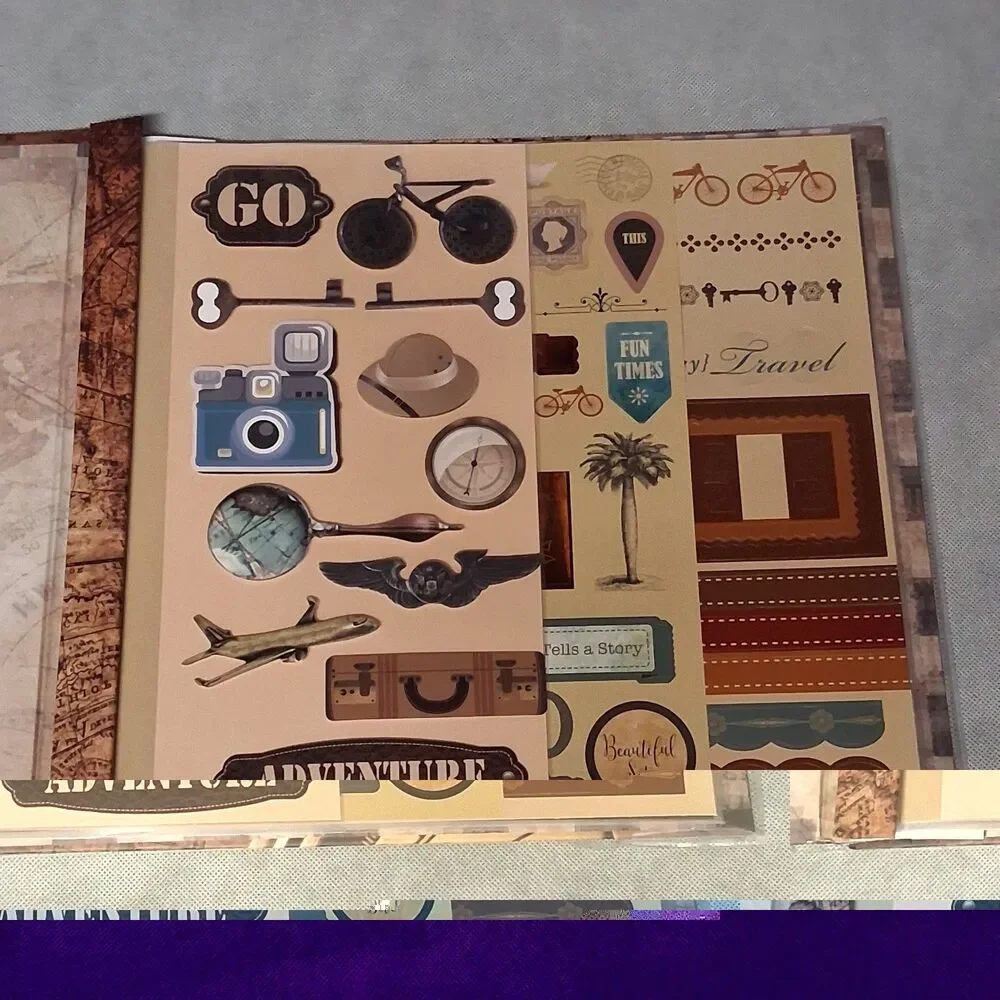 Recollections Explore 12x12 Scrapbook Album Kit 95 Pcs Post Bound 20 Pages New